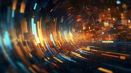 Canvas Print - abstract futuristic computer digital neon design wallpaper. generative ai