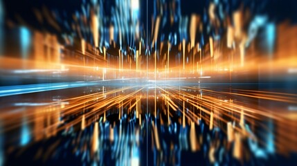 Canvas Print - abstract futuristic computer digital neon design wallpaper. generative ai