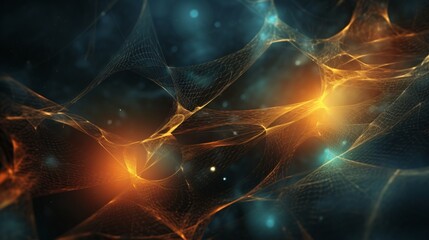 Wall Mural - Abstract futuristic background with neon lines and curves. Generative AI