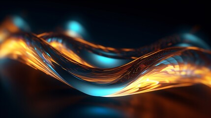 Wall Mural - Abstract futuristic background with neon lines and curves. Generative AI