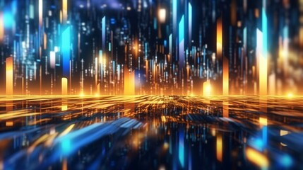 Wall Mural - abstract futuristic computer digital neon design wallpaper. generative ai