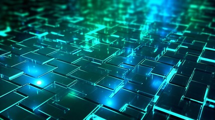 Wall Mural - abstract futuristic computer digital neon design wallpaper. generative ai