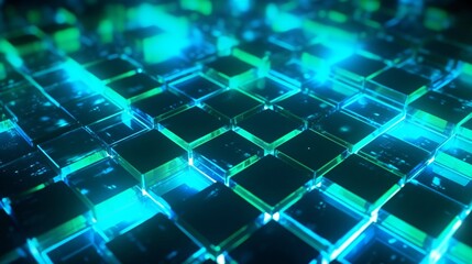 Wall Mural - abstract futuristic computer digital neon design wallpaper. generative ai