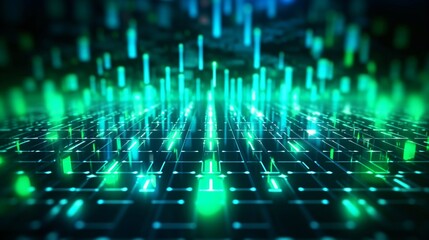 Wall Mural - abstract futuristic computer digital neon design wallpaper. generative ai