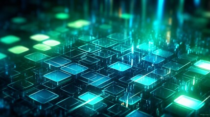 Wall Mural - abstract futuristic computer digital neon design wallpaper. generative ai