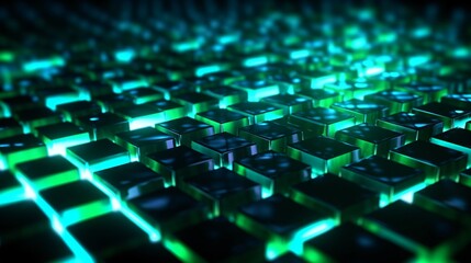 Wall Mural - abstract futuristic computer digital neon design wallpaper. generative ai