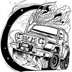 Sticker - illustration of a truck