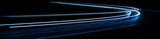 Fototapeta Przestrzenne - blue car lights at night. long exposure