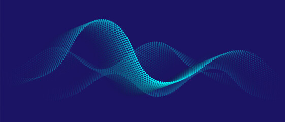 abstract blue wave particle background. Modern design and technology concept. vector illustration