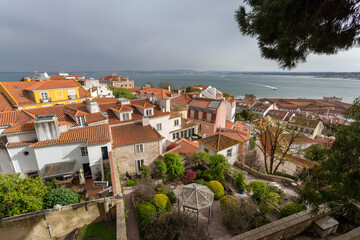 Poster - View from the Sao Jorge Castle on a summer day in Lisbon