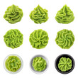 A set of wasabi pasta isolated on transparent background. Generative AI