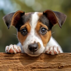 Canvas Print - Jack Russell Terrier Pup with Curious Expression