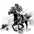 Horse Racing sports illustration - made with Generative AI tools