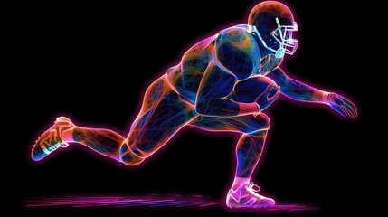 Wall Mural - football player illustration - made with Generative AI tools