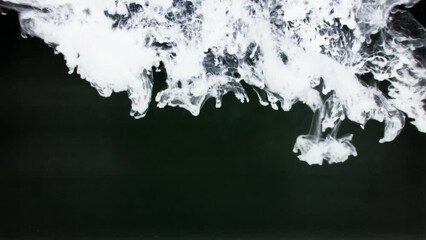 Wall Mural - Ink smoke texture swirl magic air wave Intro overlay dust mist flow on dark abstract background