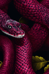 Sticker - viva magenta snake Generative AI