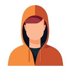 Canvas Print - One person, hooded shirt, isolated vector illustration