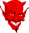 A red cartoon style devil face