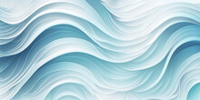 Abstract Ocean Water Wave, Blue, Aqua, Teal Texture. Blue White Abstract Wave Web Banner Graphic Resource As Background For Ocean Wave. Backdrop For Copy Space Text. Generative AI