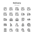 Icons collection on delivery and related topic