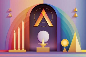 altar iridescent witch modern geometric minimal euphoria dreamy aura calming psychedelic spiritualit