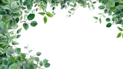 Wall Mural - verdant eucalyptus leaves as a frame border, isolated with negative space for layouts
