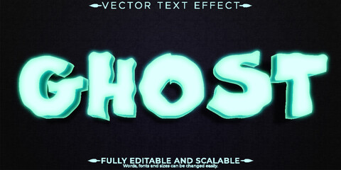 Poster - Ghost text effect, editable horror and cartoon text style