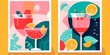 Creative retro collage, image of cocktails in summer holidays. Tropical beach theme. Party time. AI generated digital design.