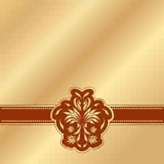 Sticker - gold background with a red Victorian pattern