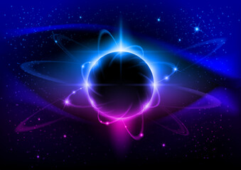 Wall Mural - black star. abstract space background for design.