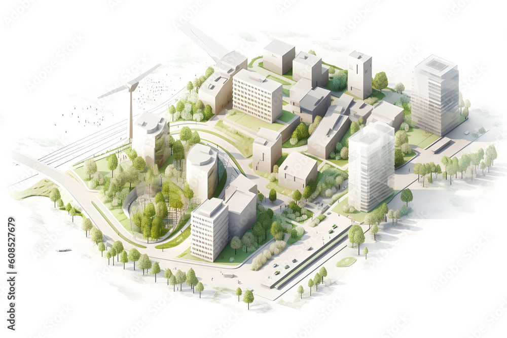 Urban project planning green sustainable design Stock Illustration ...