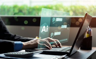 business people using artificial intelligence (ai) automation, predictive analytics, customer servic