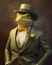 Frog Groom In Suit, Generative AI