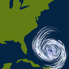 Wall Mural - An image of a hurricane off the east coast of the united states.