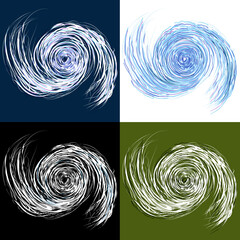 Wall Mural - An image of a set of hurricane drawings.