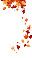 Wall Mural - flowing maple leaves as a frame border, isolated with negative space for layouts