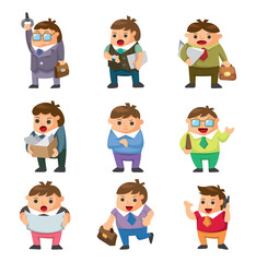 Poster - cartoon office workers icons