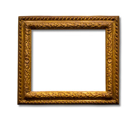 Poster - Blank gold frame isolated on white background