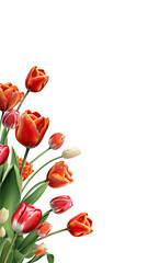 Wall Mural - vibrant tulip blooms as a frame border, isolated with negative space for layouts