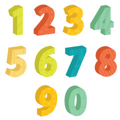 Wall Mural - Colorful numbers, vector illustration