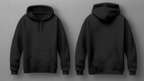 Fototapeta Do akwarium - A black hoodie on a grey background, perfect for showcasing your designs. Generative ai