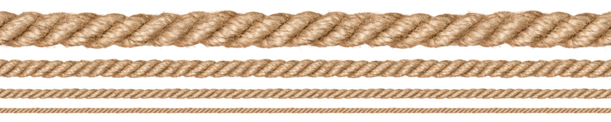 set of various ropes string isolated. png transparency