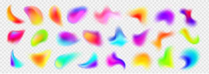 holographic abstract blur spot. vector 3d chameleon y2k aura shape gradient texture. soft geometric 