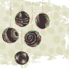 Sticker - merry christmas toy ball xmas happy new year circle