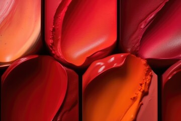 Wall Mural - Collection of various lipstick background. Make up concept. Generative AI