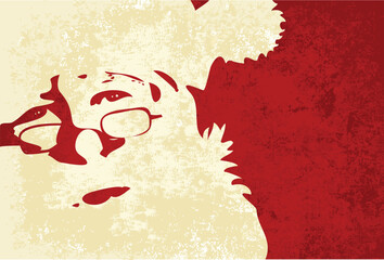 Sticker - Santa Claus, grunge background