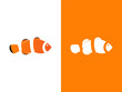 Clown nemo fish logo icon vector template 