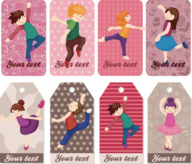 Sticker - cartoon dancer card