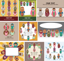 Poster - cartoon Arabian peopl card