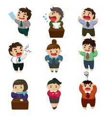 Poster - unhappy office worker set